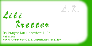 lili kretter business card